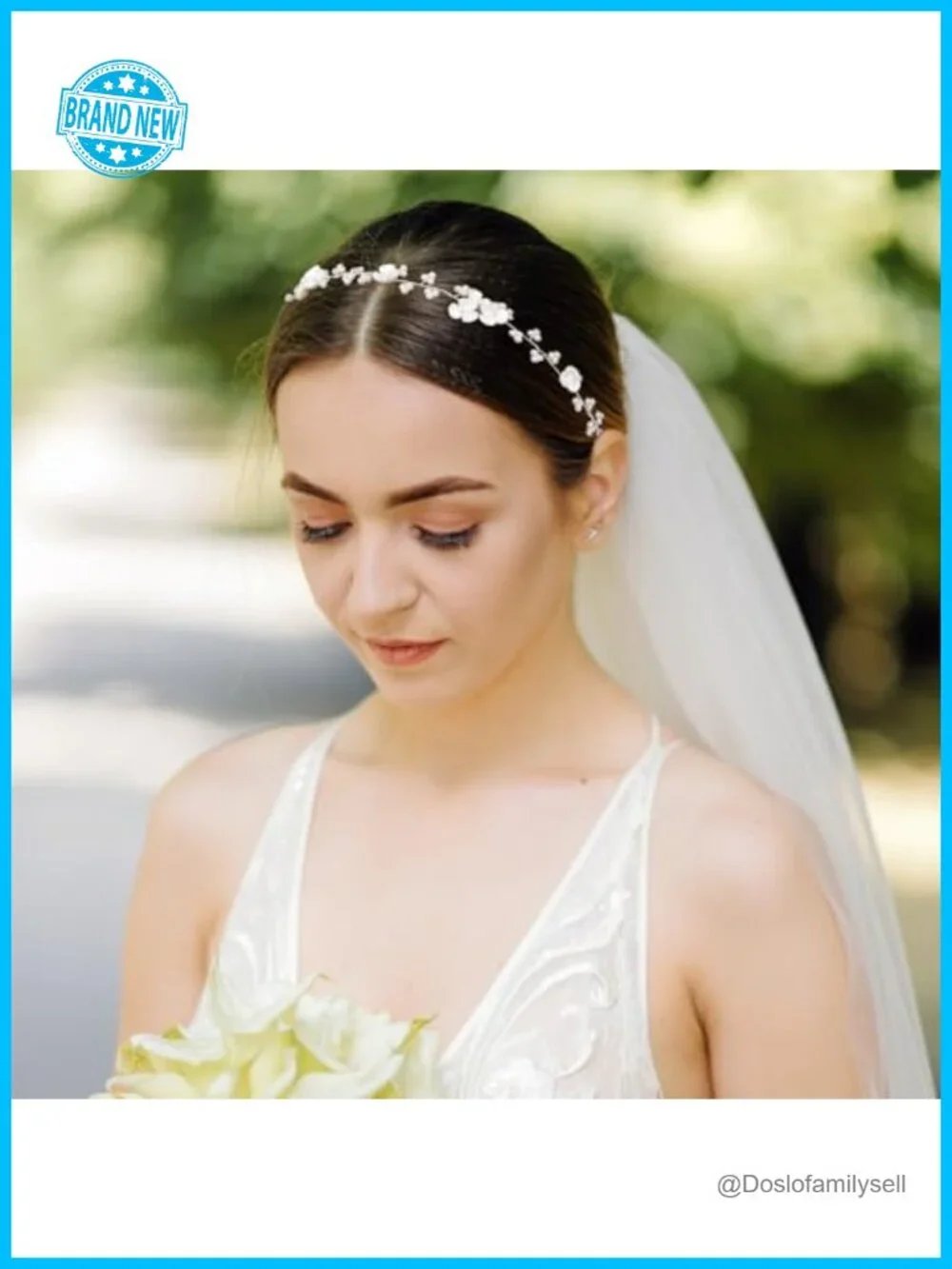 Orchid Pearl Headpiece, Adjustable Rhinestone Headband for Wedding, Party &